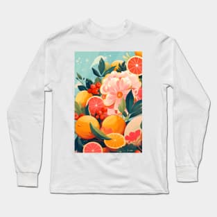 Citrus Fruits Flowers Long Sleeve T-Shirt